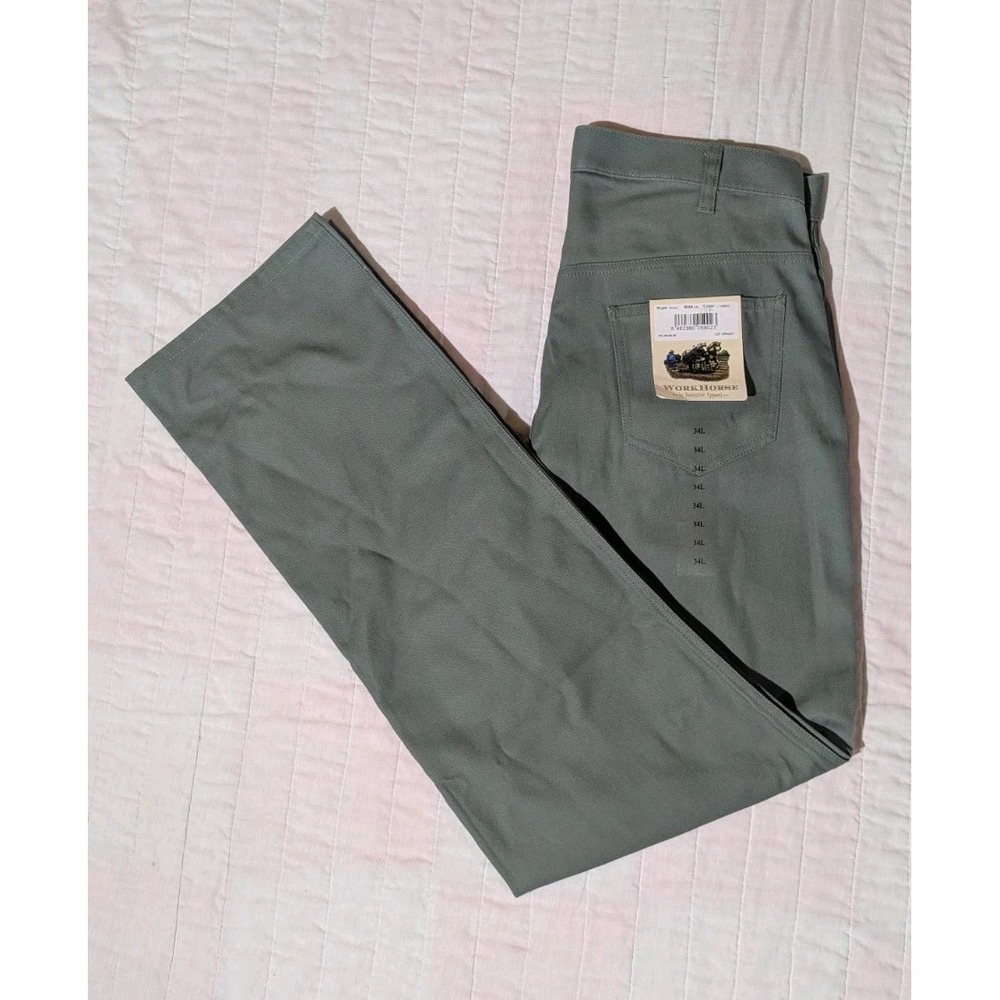Vtg US Forest Service Official Uniform Canvas Pants 5Pocket 34x34 Sage Green NWT
